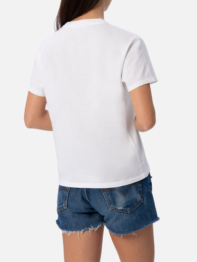 Mc2 Saint Barth T-shirt da donna girocollo Emilie in jersey di cotone con ricamo Misstufo Facilmente In Saldo