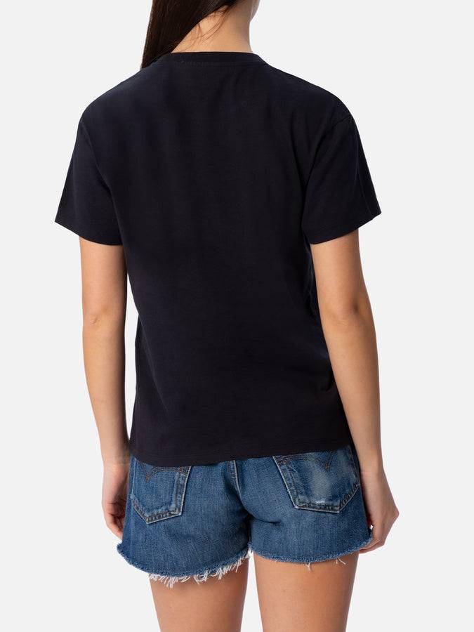 Mc2 Saint Barth T-shirt da donna girocollo Emilie in jersey di cotone con ricamo Faccio Drammi Non Programmi Nuova