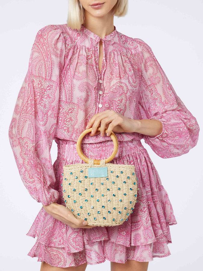 Mc2 Saint Barth Minigonna da donna con volant in voile di seta paisley Qualità Garantita