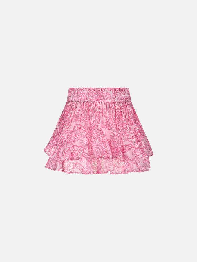 Mc2 Saint Barth Minigonna da donna con volant in voile di seta paisley Qualità Garantita