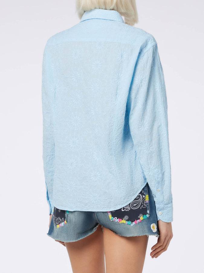 Mc2 Saint Barth Camicia classica da donna in cotone Sangallo Meredith Negozi Online