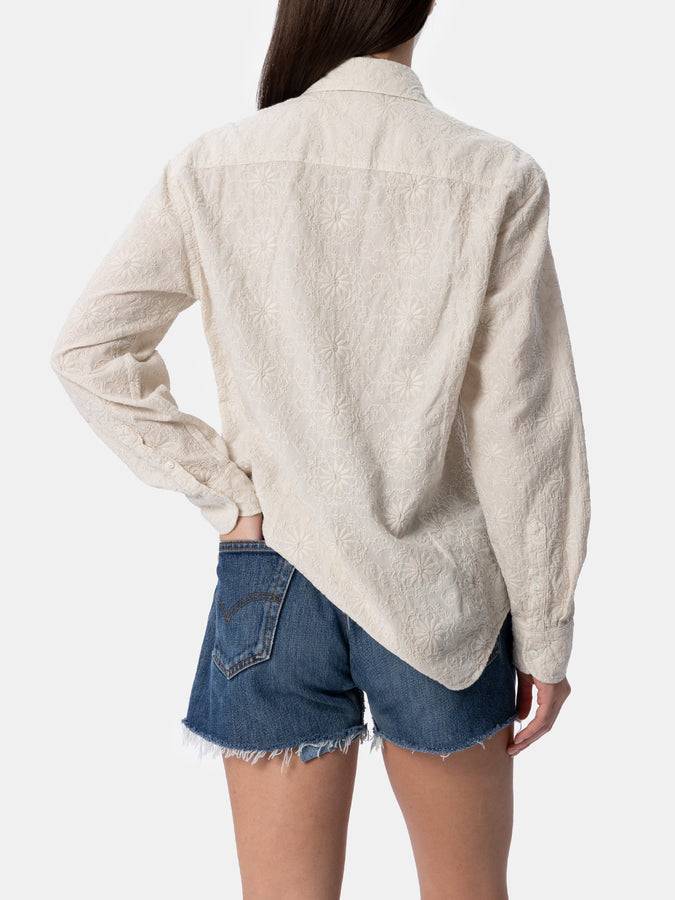 Mc2 Saint Barth Camicia classica da donna in cotone Sangallo Meredith Sottocosto