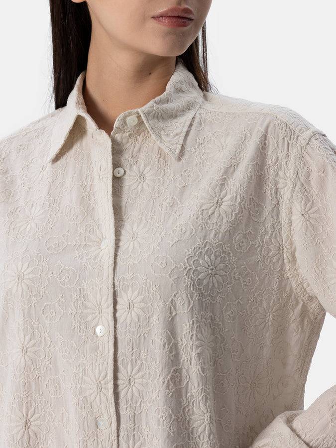 Mc2 Saint Barth Camicia classica da donna in cotone Sangallo Meredith Sottocosto