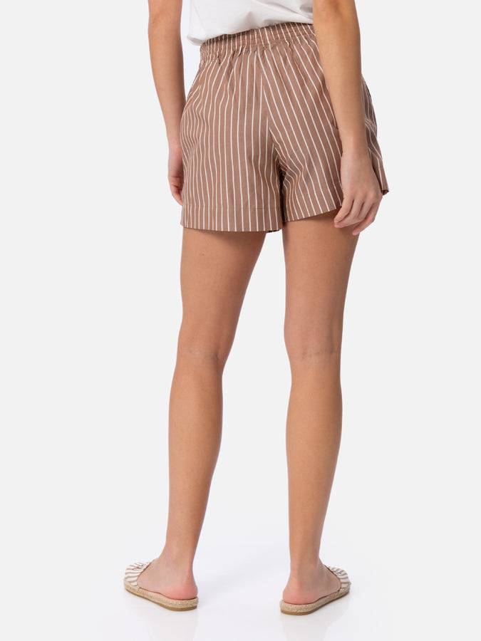 Mc2 Saint Barth Pantaloncini da donna pull up in cotone rigato Meave Presa