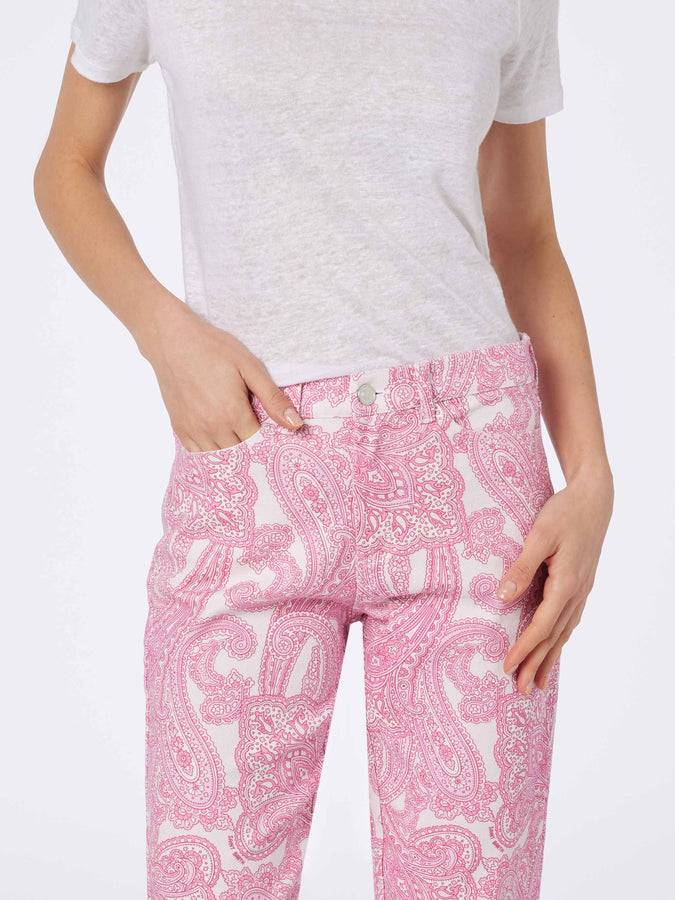 Mc2 Saint Barth Denim da donna stampa paisley rosa Belleville Online