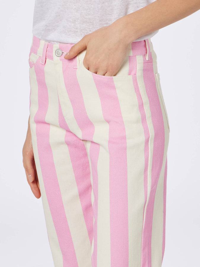 Mc2 Saint Barth Denim da donna stampa Belleville rosa a righe Outlet