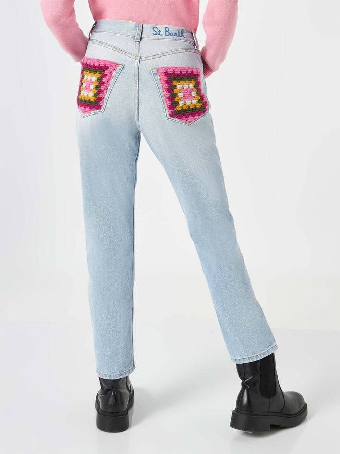 Mc2 Saint Barth Jeans da donna con tasche in crochet Vendita Economica