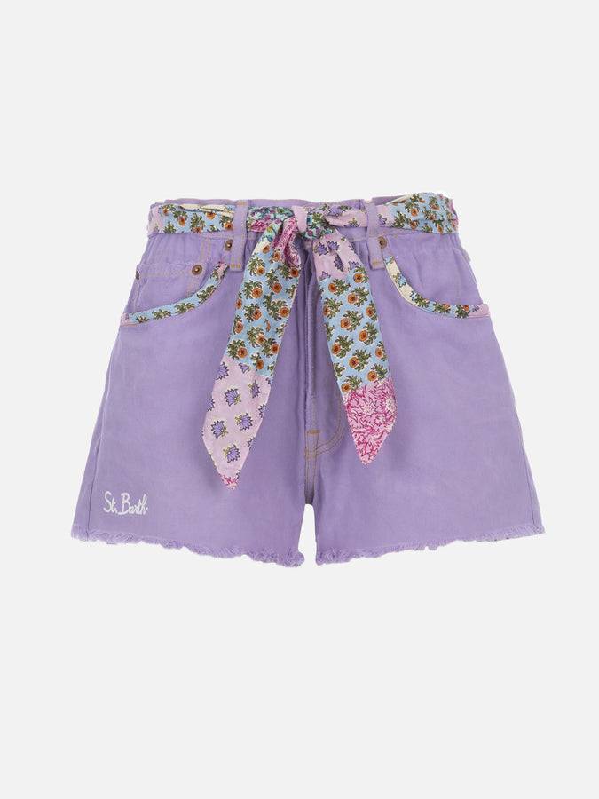Mc2 Saint Barth Pantaloncini da donna in denim riciclatoo con toppe I Più Venduti