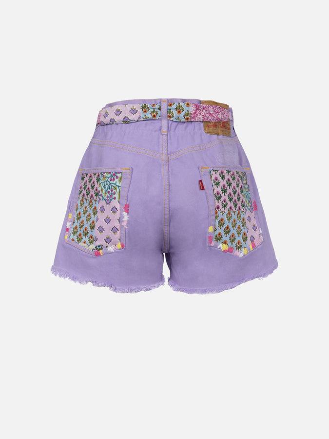 Mc2 Saint Barth Pantaloncini da donna in denim riciclatoo con toppe I Più Venduti