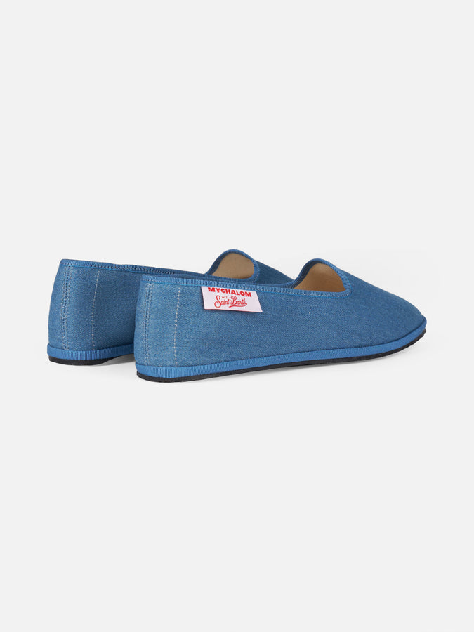 Mc2 Saint Barth Mocassini pantofola da donna in denim | MY CHALOM SPECIAL EDITION Solo un giorno rimasto
