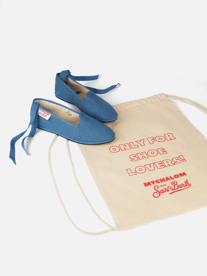 Mc2 Saint Barth Mocassini pantofola da donna in denim | MY CHALOM SPECIAL EDITION Solo un giorno rimasto