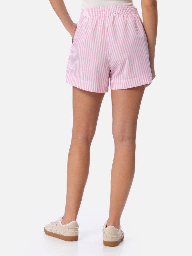 Mc2 Saint Barth Pantaloncini da donna pull up in cotone rigato Meave Promozione