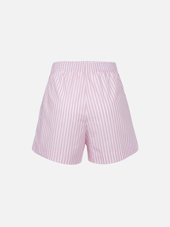 Mc2 Saint Barth Pantaloncini da donna pull up in cotone rigato Meave Promozione