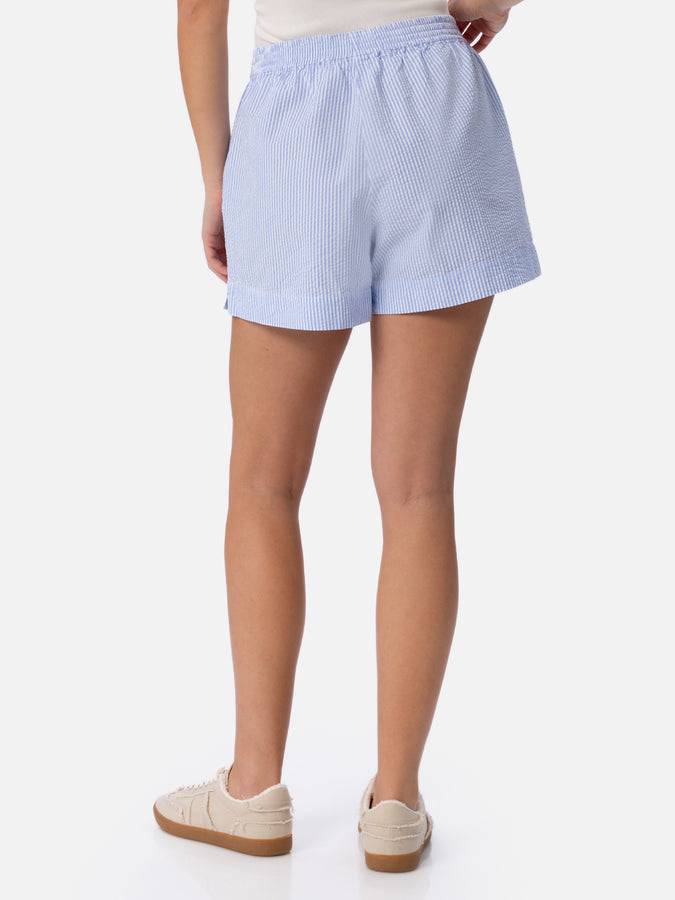 Mc2 Saint Barth Pantaloncini da donna pull up a righe seersucker Meave Promozione Limitata