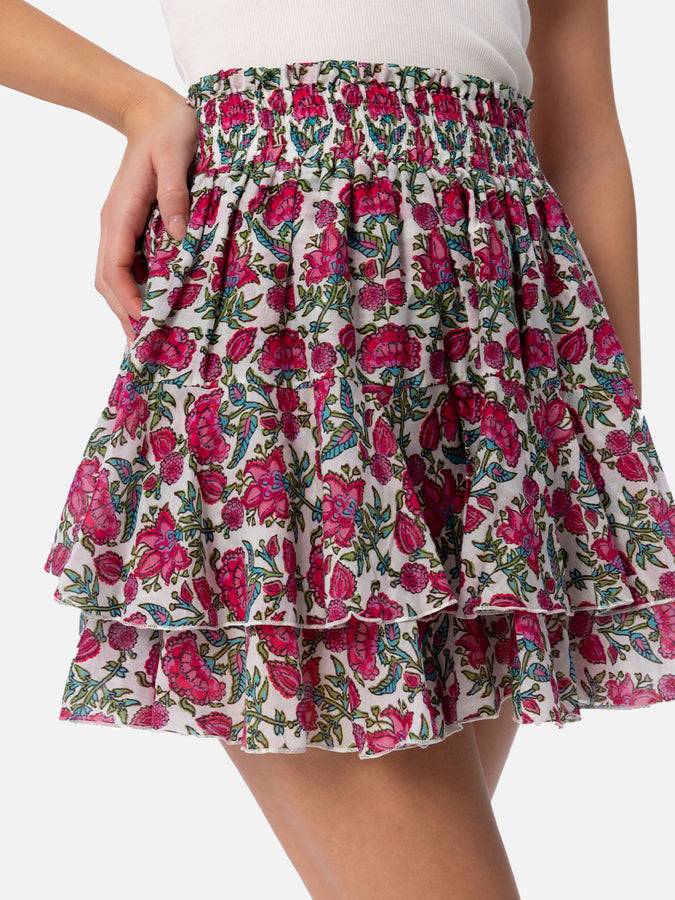 Mc2 Saint Barth Minigonna da donna con volant in voile di seta Sconto