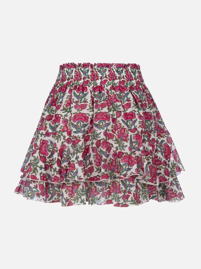 Mc2 Saint Barth Minigonna da donna con volant in voile di seta Sconto