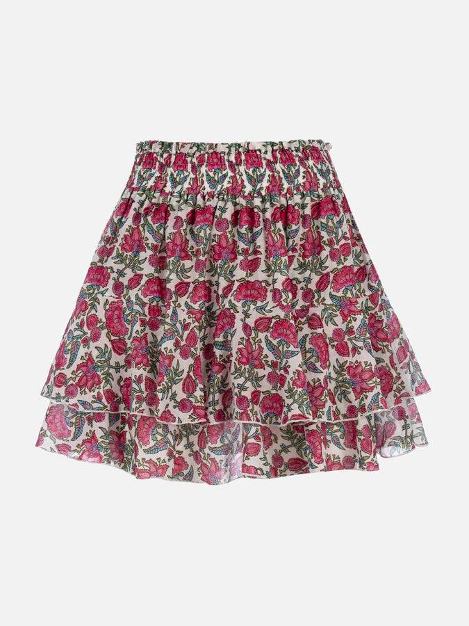 Mc2 Saint Barth Minigonna da donna con volant in voile di seta Sconto