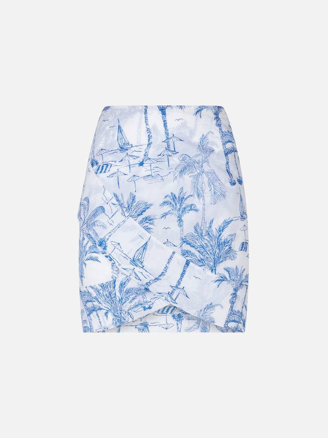 Mc2 Saint Barth Minigonna da donna in cotone con stampa toile de jouy In Vendita