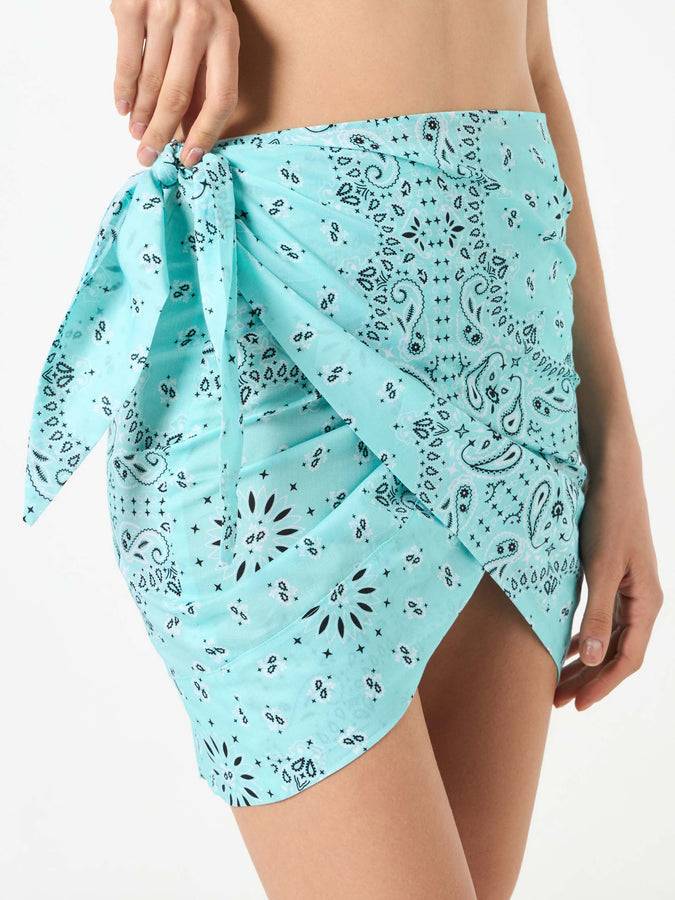 Mc2 Saint Barth Minigonna pareo da donna in cotone con stampa bandana Offerte