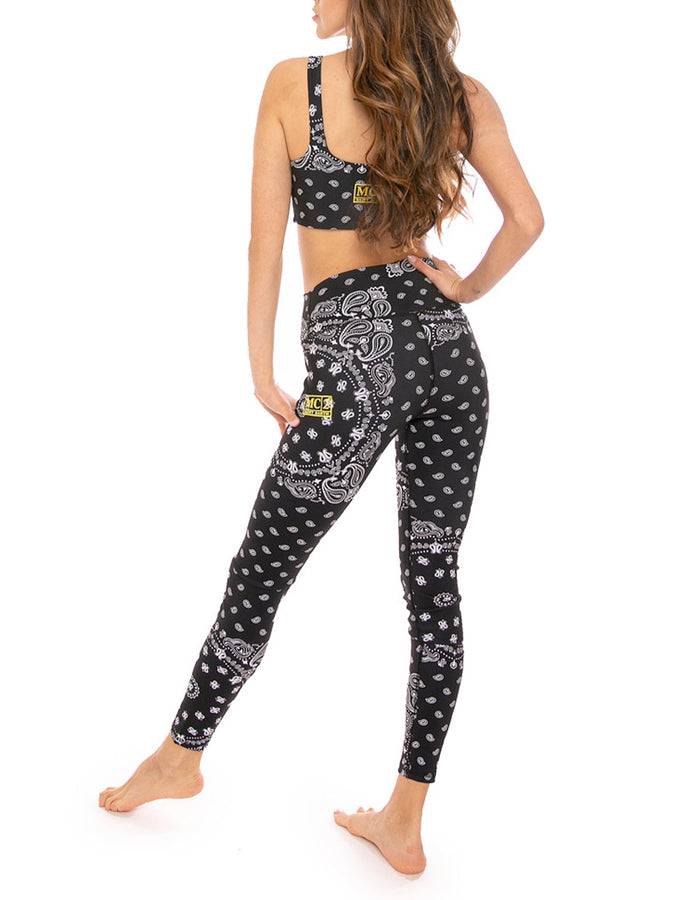 Mc2 Saint Barth Top e leggings da yoga con stampa bandana nera Nuovo