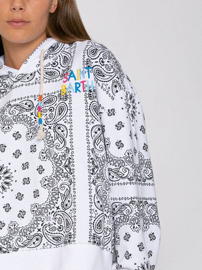 Mc2 Saint Barth Felpa con cappuccio bandana in cotone con ricamo Saint Barth Fino Al -60%