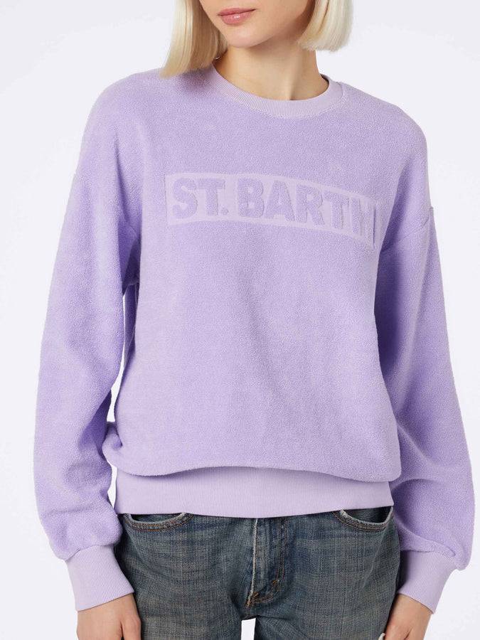 Mc2 Saint Barth Felpa da donna Stardust in spugna di cotone lilla Affare Del Giorno