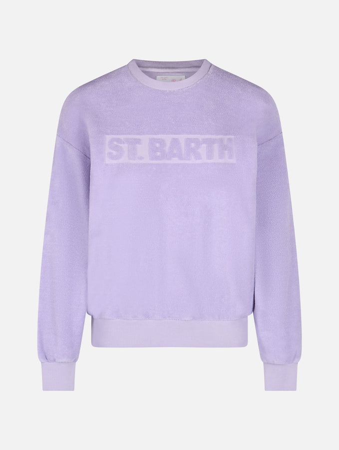 Mc2 Saint Barth Felpa da donna Stardust in spugna di cotone lilla Affare Del Giorno