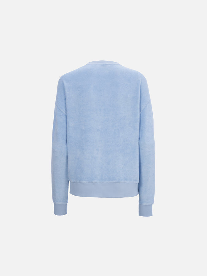 Mc2 Saint Barth Felpa da donna Stardust di cotone spugna di colore azzurro Prezzo Ridotto