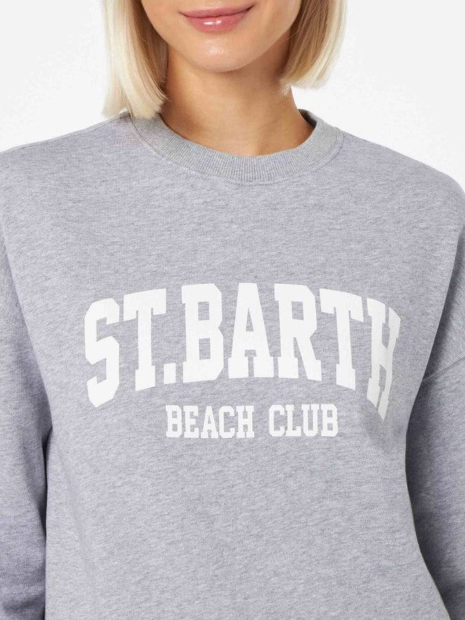 Mc2 Saint Barth Felpa da donna Stardust in cotone grigio Sottocosto