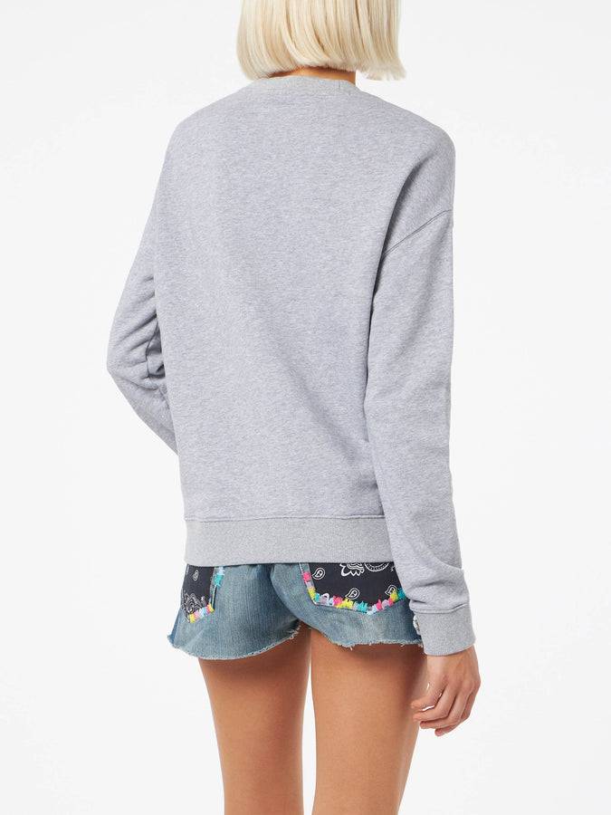 Mc2 Saint Barth Felpa da donna Stardust in cotone grigio Sottocosto
