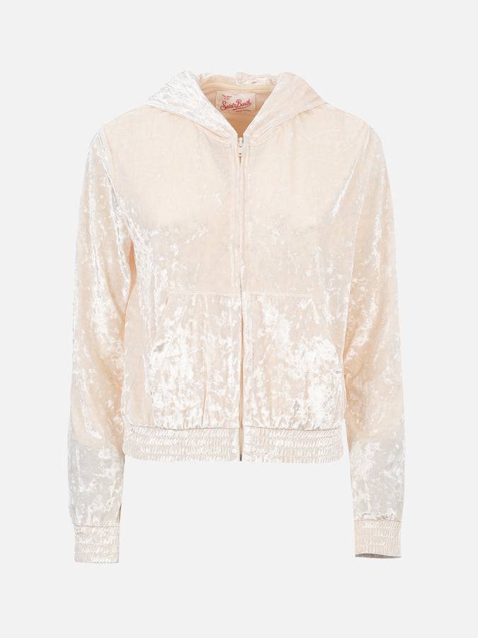 Mc2 Saint Barth Felpa con zip da donna in ciniglia Jasmine Presa