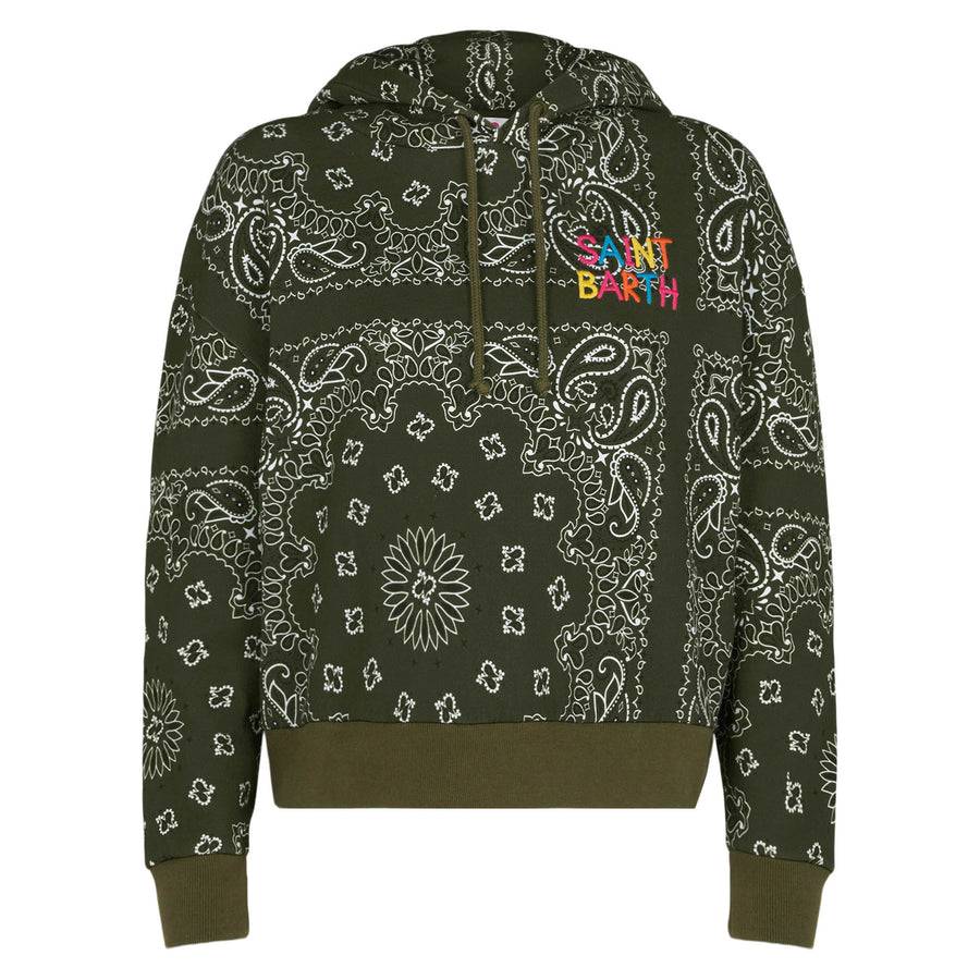 Mc2 Saint Barth Felpa da donna in felpa con cappuccio e stampa bandana Offerte