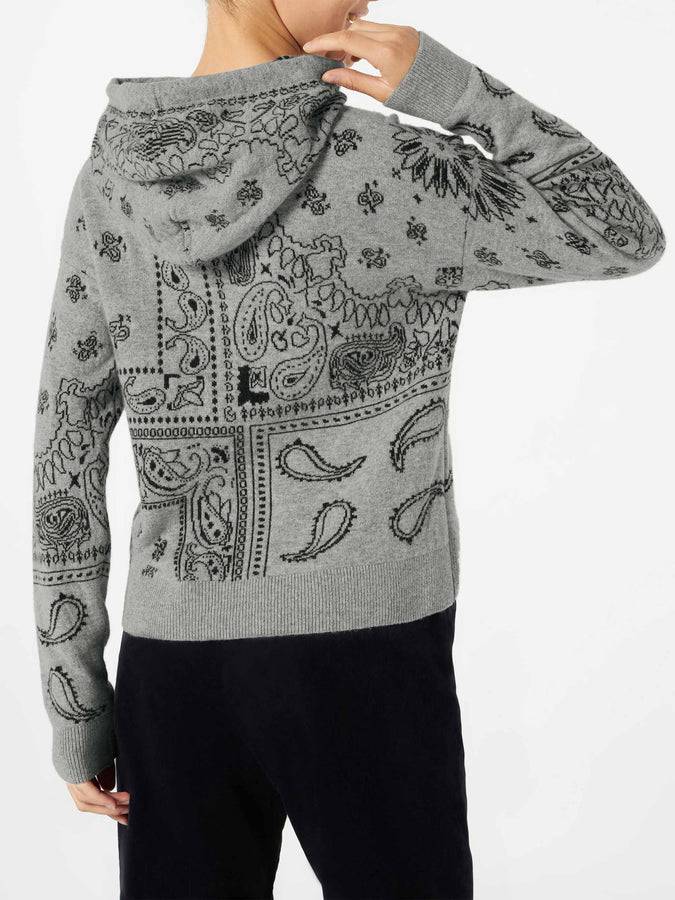 Mc2 Saint Barth Felpa corta da donna in maglia con stampa bandana Negozio