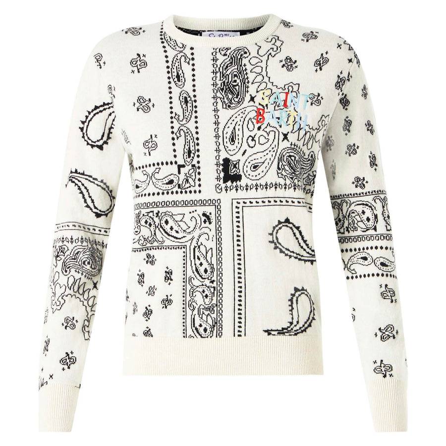 Mc2 Saint Barth Maglia da donna con ricamo stampa bandana In Saldo