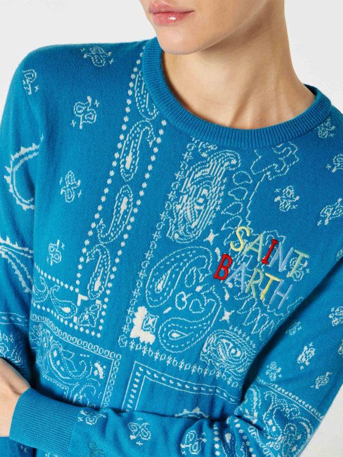 Mc2 Saint Barth Maglia da donna con stampa bandana e ricamo Saint Barth Grandi sconti