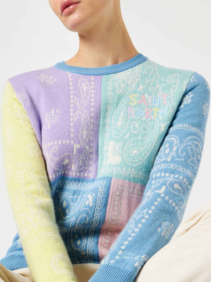 Mc2 Saint Barth Maglia da donna garzata con stampa bandana 2025