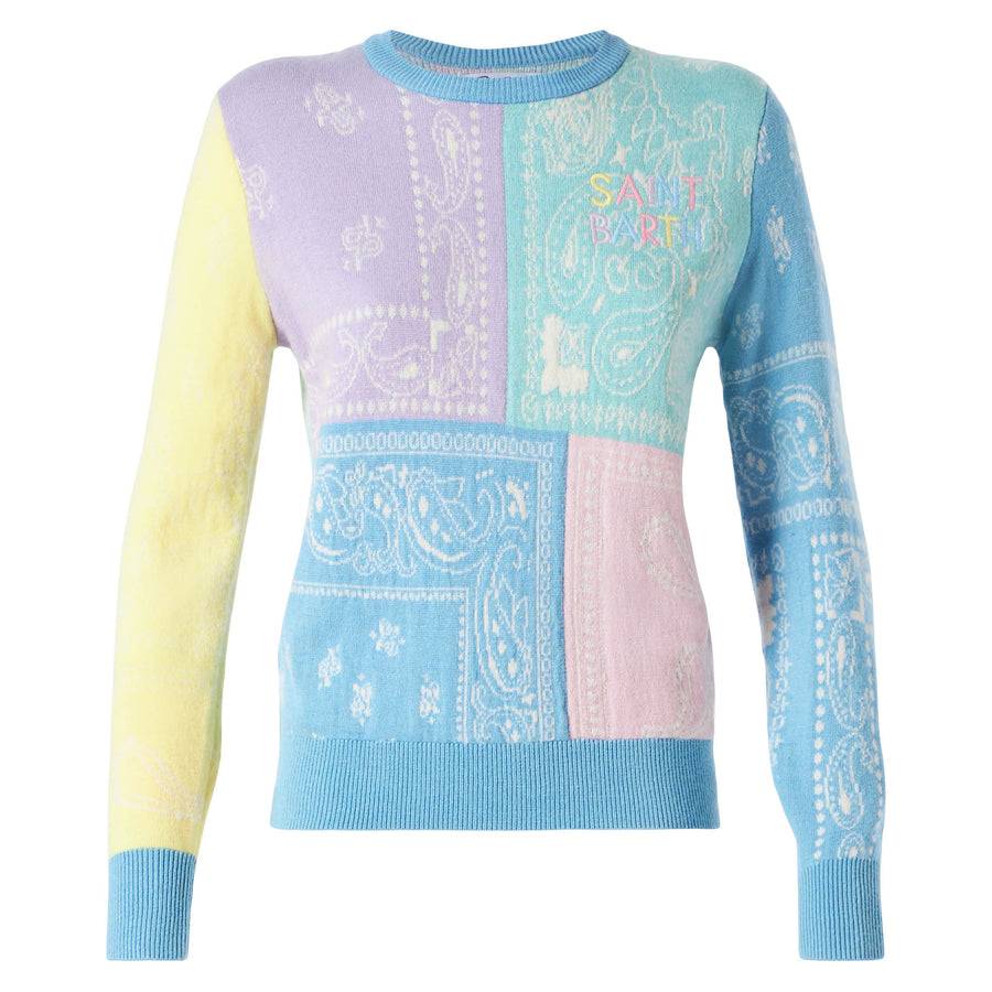 Mc2 Saint Barth Maglia da donna garzata con stampa bandana 2025