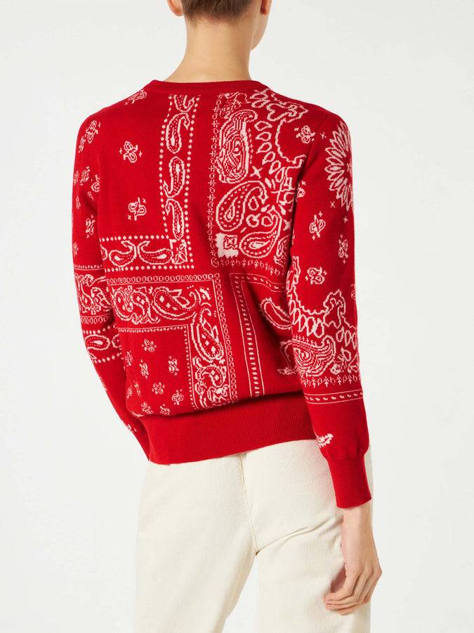 Mc2 Saint Barth Maglia da donna con stampa bandana rossa Italy