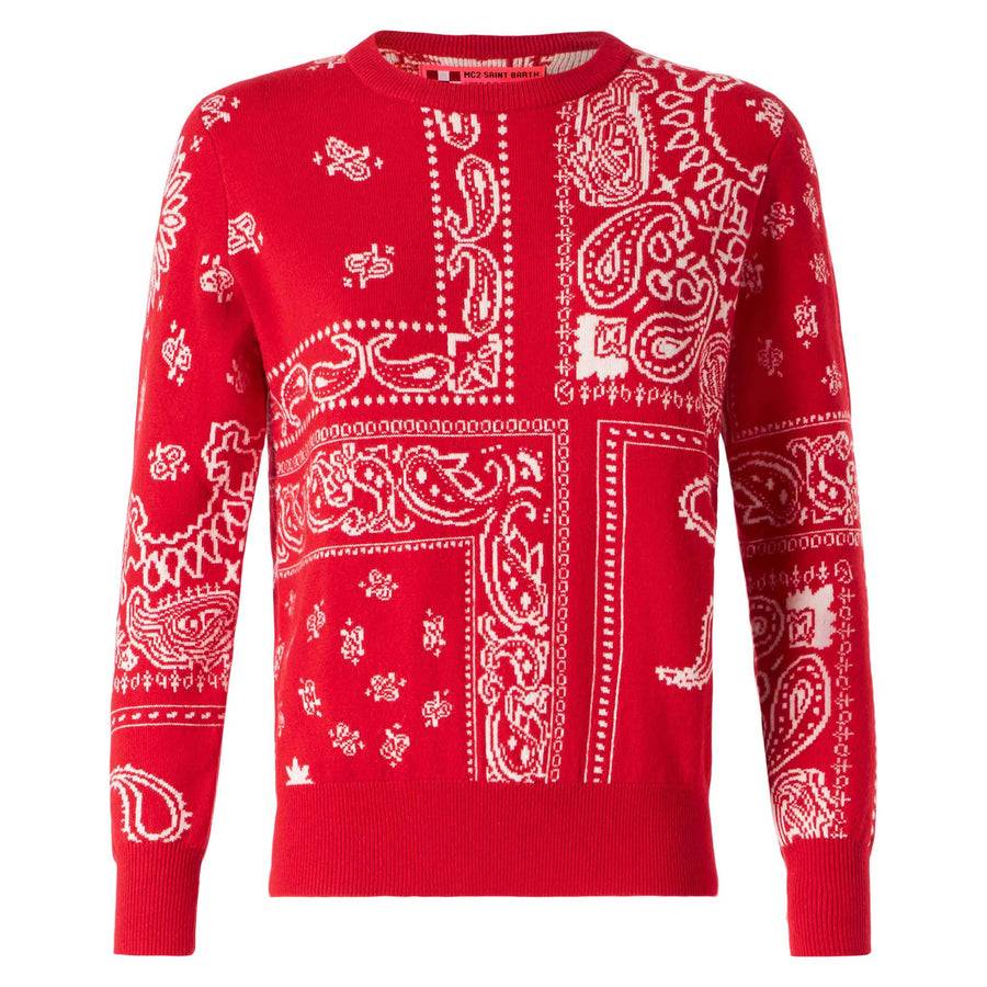 Mc2 Saint Barth Maglia da donna con stampa bandana rossa Italy