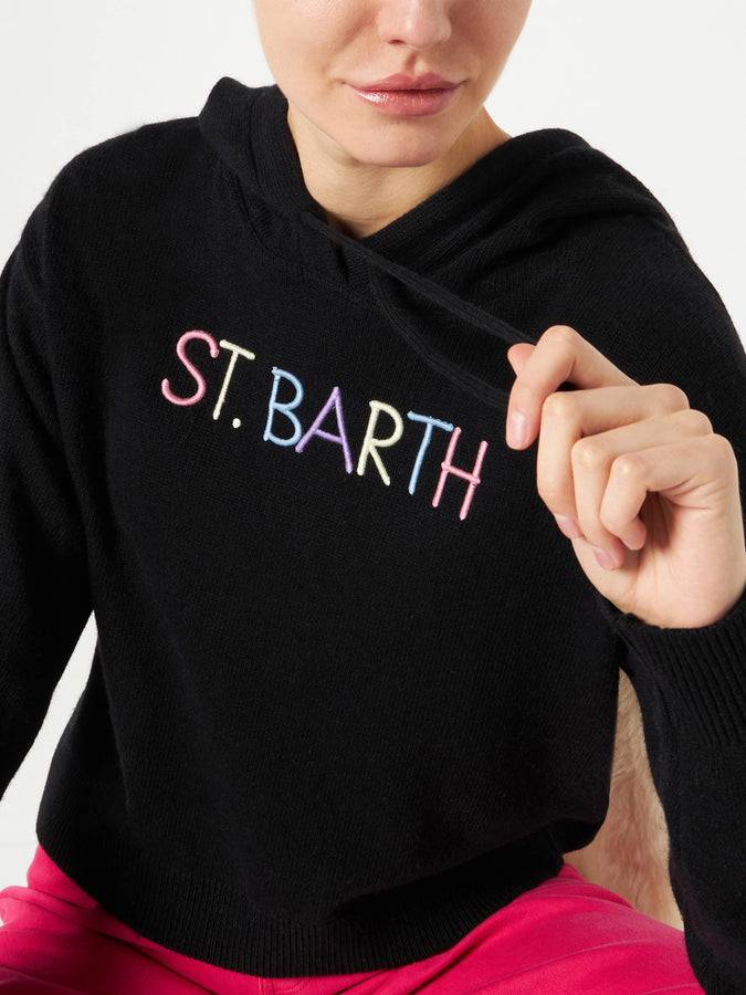 Mc2 Saint Barth Felpa corta in maglia con ricamo St. Barth In Linea