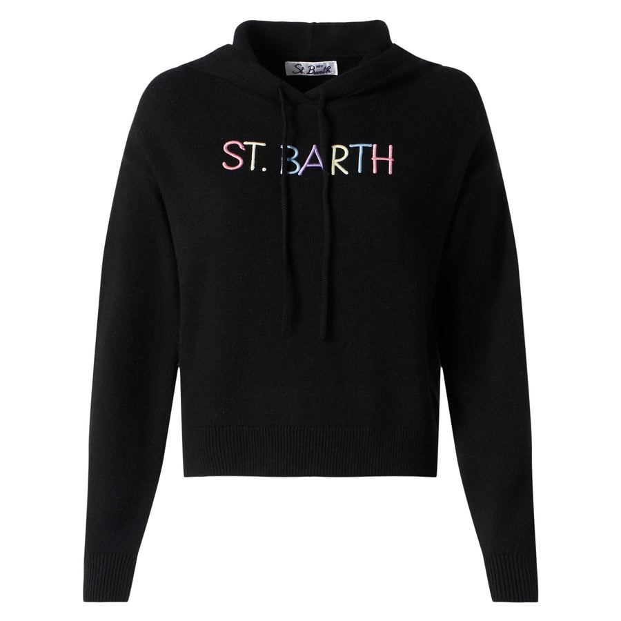 Mc2 Saint Barth Felpa corta in maglia con ricamo St. Barth In Linea