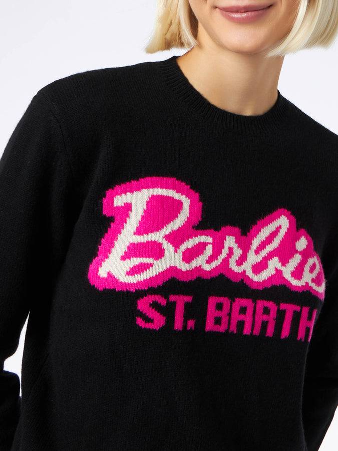 Mc2 Saint Barth Maglia da donna girocollo nera con stampa Barbie | EDIZIONE SPECIALE BARBIE Vendita