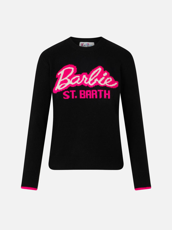 Mc2 Saint Barth Maglia da donna girocollo nera con stampa Barbie | EDIZIONE SPECIALE BARBIE Vendita