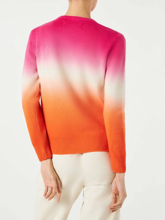 Mc2 Saint Barth Maglia da donna fucsia e arancio degradé con scritta Ancora tu Spedizione Gratuita
