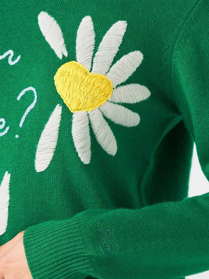 Mc2 Saint Barth Maglia da donna garzata con stampa margherite Negozi Online