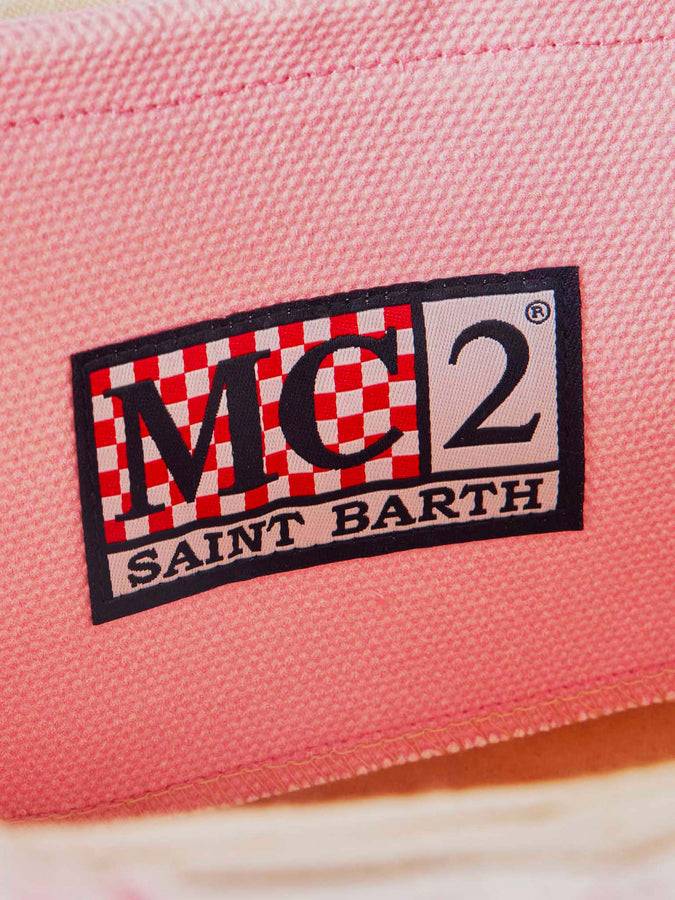 Mc2 Saint Barth Borsa a mano Colette in tela di cotone rosa con stampa Angeli Fiorucci | FIORUCCI SPECIAL EDITION Novità