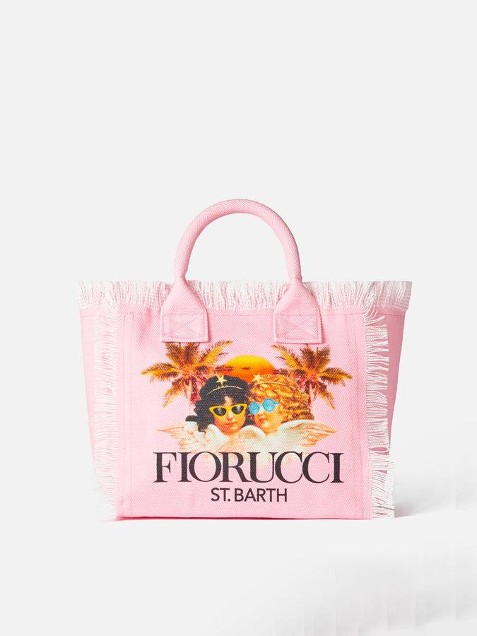 Mc2 Saint Barth Borsa a mano Colette in tela di cotone rosa con stampa Angeli Fiorucci | FIORUCCI SPECIAL EDITION Novità