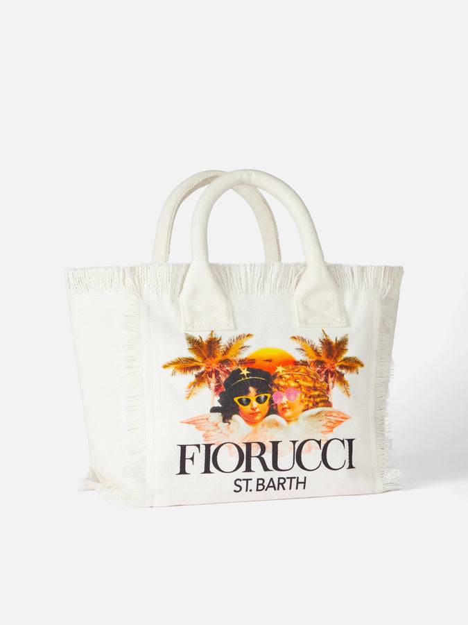 Mc2 Saint Barth Borsa a mano Colette in tela di cotone bianca con stampa Angeli Fiorucci | FIORUCCI SPECIAL EDITION Presa