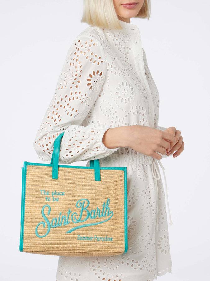 Mc2 Saint Barth Borsa Midi Vivian in paglia beige Offerta
