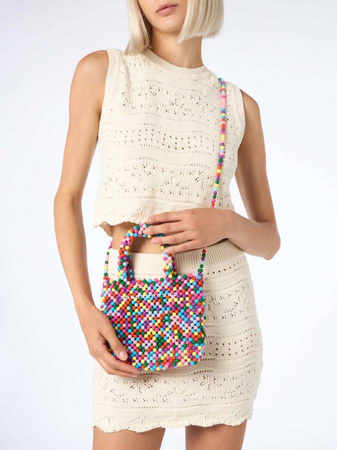 Mc2 Saint Barth Borsa piccola con perline multicolor Online